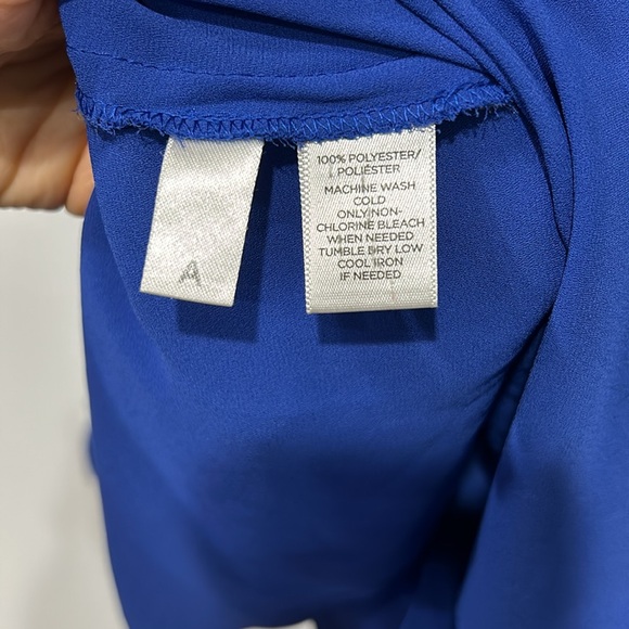 Ann Taylor Loft Women's XSP Blue Blouse Long Sleeve Button Up Shirt - Picture 5 of 5